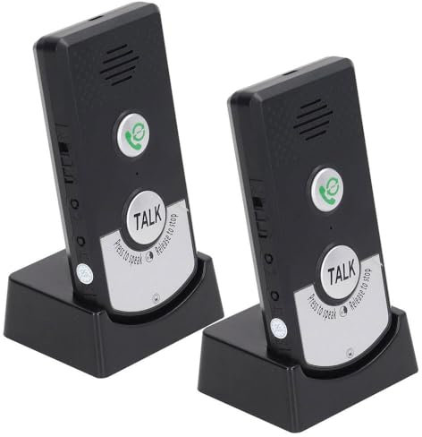 XPJBKC Intercom Systems for Home, 3000ft/1000m Two-Way Intercom Doorbell system, Rechargeable Wireless intercom Smart Voice for Patient, Senior, Disabled, Nursery, Pregnant