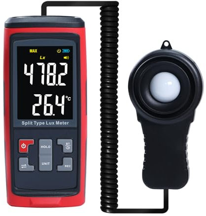 Digital Luxmeter Photometer Belichtungsmesser Beleuchtungsstärke Lichtmesser mit LCD Display,Lichtmessgerät Beleuchtungsmessgerät 0~200000 Lx