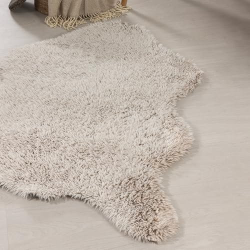 Koza Home Dekofell Teppich aus Tierfell 60x90 cm - Fell | Lammfell Teppich Weich und Flauschig Fell für Stühle | Deko Fellteppich
