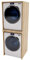 CraftPAK Waschmaschinenschrank geeignet für Waschmaschine & Wäschetrockner | Waschmaschinenschrank | Überbauschrank für Badezimmermöbel Größe 66x180x51,2 cm Farbe Bardolino