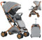 OHMG Kids Kinderwagen mit Babywanne,2 in 1,ultrakompakt,Kompakter Buggy mit Schultergurt,5-Punkt-Gurtsystem,22 kg,Einhandbedienung,Verstellbare Rückenlehne,Motorhaube,Korb,Fußbremse