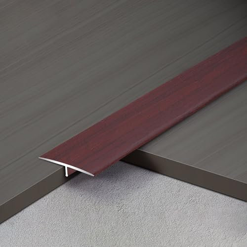 Raouoae 90 cm X 2 Türleisten Übergangsprofil T-Profil Holzmaserung Aus Aluminiumlegierung Bodenleiste Übergangsleiste Für Holz/Laminat/Vinyl-Boden(Rotes Sandelholz,Breite: 4 cm)
