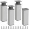 KINDPMA Lot de 4 15cm Pieds de Meuble Réglables Hauteur Carrés Pieds de Table en Alliage d'Aluminium Pied Canapé avec Vis pour Table, Meuble TV, Chaise Armoires, Lit,Gris Mat