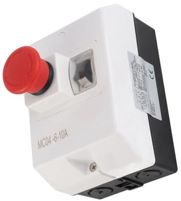 Disjoncteur de Protection Moteur 6-10A, Interrupteur de Type Bouton étanche avec Arrêt D'urgence 230/240V 400/415V 500V 690V, IP55