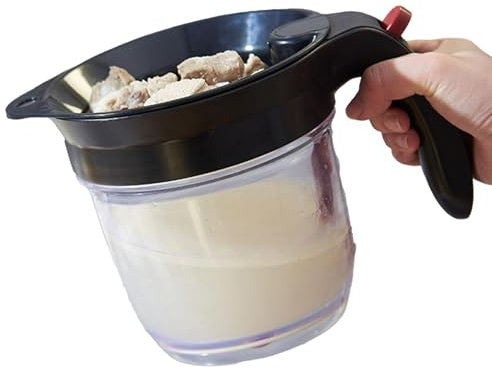 Fett Trennkanne Für Bratensaft, Fettabscheider, Fett Trenner Easy Drip Küchenhelfer,Fett Trennkanne Mit Siebdeckel, Hitzebeständig, Lebensmittelsieb Für Soßensaucen Und Andere Flüssigkeiten Mit Ölfett