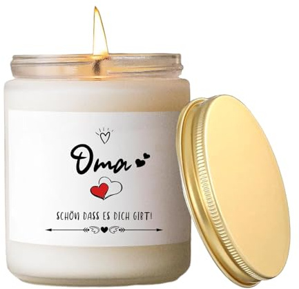Oma Geschenk Ostergeschenke Oma Kerze Geschenke für Oma zum Geburtstag Muttertag Ostern Sinnvolle Geburtstagsgeschenk Muttertagsgeschenk für Oma Geschenkideen Granny Duftkerze mit Spruch (Herzkerze)