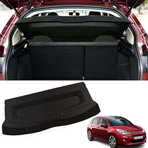 DRYFAL Auto Laderaumabdeckung für Citroen C3 2010-2016 Auto Einziehbarer Laderaumabdeckung Kofferraum Schutz Der PrivatsphäRe Cargo Cover