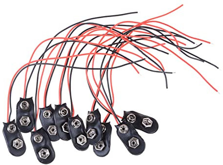 Kfwfuaee Lot de 10 connecteurs à clip de batterie 9 V type I 9 V