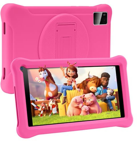 TABTIVI Tablet Niños 7 Pulgadas Android Soporte Ajustable, Rosa