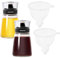 Lot de 2 Bouteille Huile Olive, Distributeur D'huile D'olive,Récipient Vinaigre en Verre avec Entonnoir,pulvérisateur d'huile de cuisson pour Cuisine, Grillades,Cuisson, Salade. (160 ml, Noir)