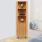 Libreria angolare a 5 livelli con porta, 40 x 180 cm, altezza scaffale ad angolo, scaffale alto per soggiorno, bar, uffici domestici, progettato per angoli (legno di ciliegio)