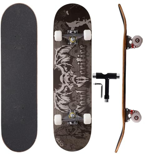 Professionelles Doppel-Kick-Skateboard 81.1 cm Ahorn-Deck, | ABEC-7-Kugellager, 97A PU-Räder, individuelles Grafikdesign