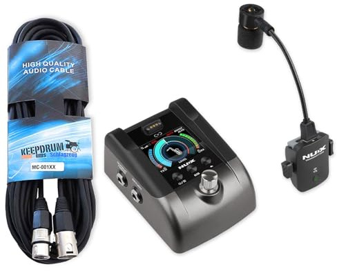 Nux B6-Pro Drahtlos-Mikrofonsystem für Blasinstrumente mit keepdrum Kabel