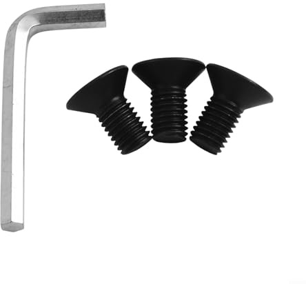 Tornillos de cabeza recortadora de aluminio, paquete de 15 unidades con llave para cortadoras de césped y cortacésped, color negro