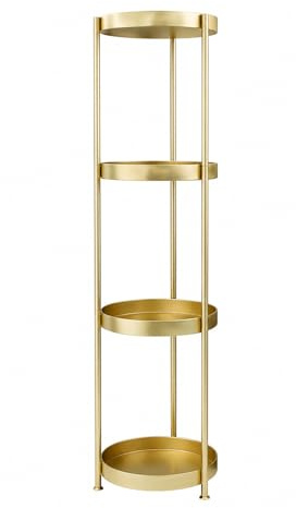 4 Tier Gold Metal Corner Shelf Storage Rack for Bathroom Kitchen Laundry | Floor Standing Storage Rack, Bathroom, Kitchen, Laundry Room, Bedroom, Living Room & Balcony, Modern Plant Stand