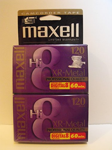 2PK 120MIN HI8 XR-METAL VIDEO NASTRO F/HI8 E CAMCORDERS DIGITAL8