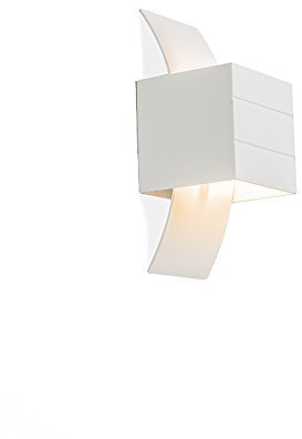 Qazqa - Moderne Wandleuchte weiß mit Lichteffekt - Amy I Wohnzimmer I Schlafzimmer I Up I Down - Aluminium Würfel I Länglich - LED geeignet G9