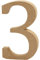 Creativ Deko-Nummer 3, MDF, 15,2 cm, MDF, 13 x 2 cm, Braun