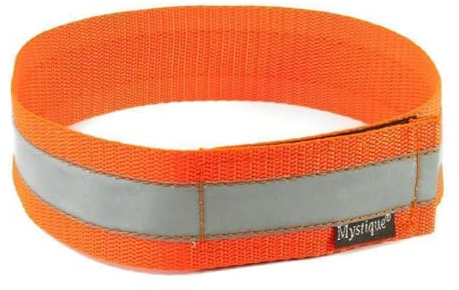 Mystique Signalhalsband mit Klettverschluss Reflexhalsband 50cm Neon orange