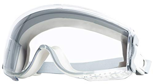 uvex Stealth Safety Goggles with Clear HydroShield Anti-Fog Lens, White Body & Neoprene Headband (S3960HS)