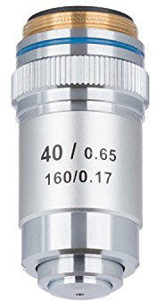 AmScope A40X-V300 Achromatisches Mikroskop-Objektiv für Verbundmikroskope, 40x (Feder)