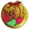 Aufnäher/Bügelbild - Bibi Blocksberg Kopf Comic Kinder - gelb - 6,7x6,5cm - Patch Aufbügler Applikationen zum aufbügeln Applikation Patches Flicken