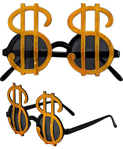 W WIDMANN MILANO Party Fashion - Brille mit Dollarzeichen, Accessoire, Spaßbrille, Partybrille, Bad Taste Party, Karneval