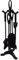 5pc 70cm Fireplace Fireside Pewter Black Companion Set Poker Shover Tongs Brush