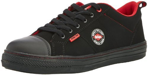 Lee Cooper LCSHOE054 Abbigliamento da lavoro SB / SRA Stivale da baseball retrò, Scarpa antinfortunistica da lavoro unisex con stile moderno, Nero, 44 EU