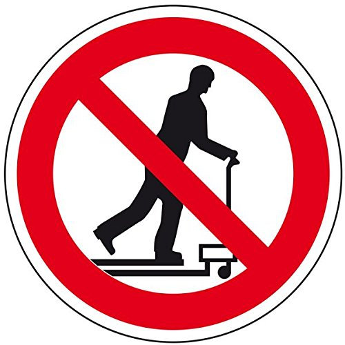 LEMAX® Verbotsschild Mit Hubwagen rollen verboten, praxisbewährt, Folie, Ø 100mm