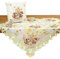 Ostern Tischläufer/Tischdecke Weiß mit gelb-orange Tulpen, Marienkäfer Stickerei - Größe wählbar (ca. 35 x 70 cm Oval)