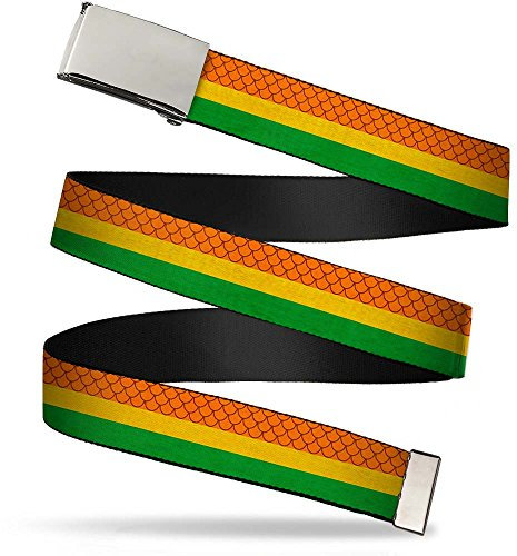 Buckle-Down unisex-adult's Web Belt Aquaman, Multicolor, 1.25 Wide-Fits up to 42 Pant Size