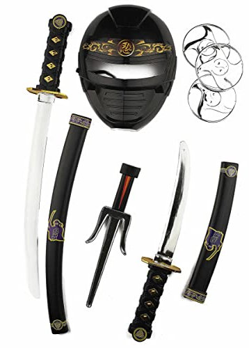 DEGUISE TOI Ninja-Set Maske und Spielzeugwaffen für Kinder - Schwarz