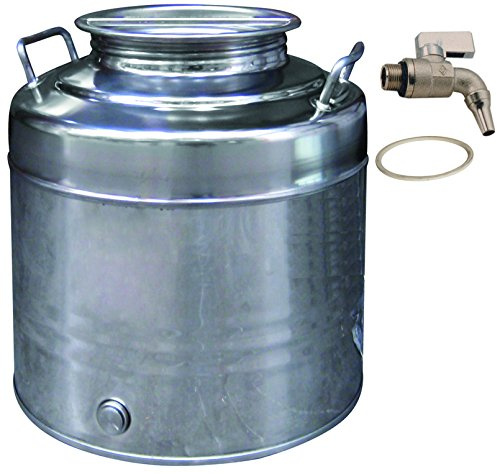 Récipient corps huile acier inoxydable alimentaire Maffei série fût 15 lt Bidon complet de robinet et joint