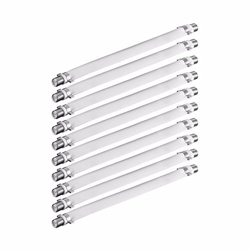 10x SAT Kabel Fensterdurchführung | 20 cm | F-Buchse > F-Buchse | Flachkabel für Fenster & Türen | Koax Durchführung Kupplung Flach Kabel | Weiß | 10 Stück
