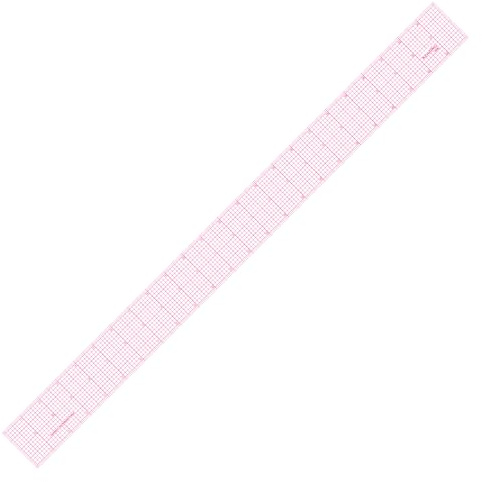 KEARING 2x24 Clear Sewing Graph Ruler - PVC Plastic Pattern Grading Tool | Flexible 1.2mm clear plastic 2x24 grid ruler with sandwich line scale. Durable grading tool for sewing and quilting