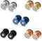 Epoch World 5 Paia Orecchini Zirconia Cubica per Donna Bambina Uomo in Acciaio Inossidabile Diamanti Orecchini Brillanti Uomo Orecchini Punto Luce Argento Nero Oro Piccoli 8MM