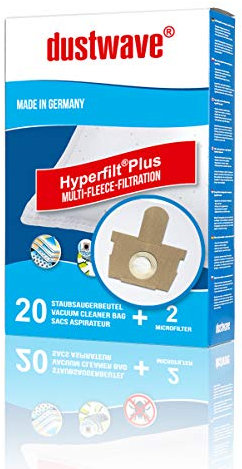 dustwave® Lot de 20 sacs d'aspirateur + 2 filtres pour Rowenta RO4723, RO5629, RO5762 Silence Force Extreme Compact RO5727 RO5822, RO5825, RO5921 Silence Force Extreme, RO5938