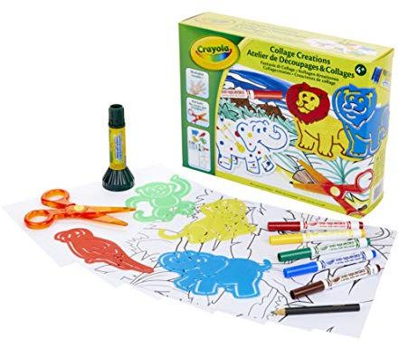 CRAYOLA - 04-0576 Colourful Animal Collage Set, Creative Activity and Gift Idea, Multicoloured, 04-0576
