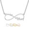 Grand Made Name Necklace Infinity Personality Name Necklace in Sterling Silver 925 2 Name for Ladies Women's Jewelry (Silver, Silver)