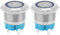 2 PCS Interrupteur a Bouton-Poussoir Interverrouillable Interrupteur de Verrouillage 4 Broches 22mm Trou de Montage IP65 Interrupteur en Métal Navire Voiture Modification(Bleu 12~24VDC)