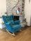 MartHome Schaukelstuhl Wohnzimmer - Relaxsessel, Schwingsessel - Stillstuhl, Schaukelstuhl - Komfortable Sessel für Schwangere Frauen, Velour Schaukelsessel, Relaxstuhl (Türkis)