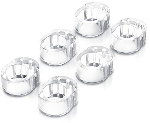 CSL - Türklinkenpuffer 6er Set - Türgriff Puffer Türstopper Klinkenpuffer Bumper Türklinkenschutz - 25 x 32 mm – transparent – für Klinken von 1,7 bis 1,8 cm Durchmesser – schützt Wände und Möbel