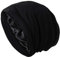 Satin-Schlafmütze, Haarabdeckung, Satin-gefüttert, Slouchy Beanie, Seidenfutter, Nachtschlafmütze für Cuirly Hair, Schwarz, Einheitsgröße