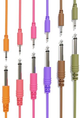 ExcelValley - Mono Patchkabel - TS 3,5mm 1/8 zu 6,35mm 1/4 [6B-Pack | 90 cm - 35,43]