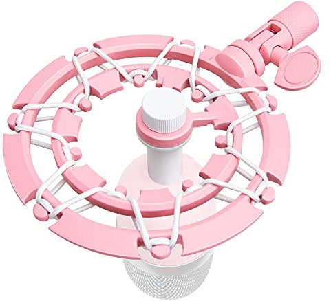 YOUSHARES Razer Seiren Mini Shock Mount - Shockmount Matching Mic Boom Arm Advanced Vibration Blocking, Noise Repelling Compatible with Razer Seiren Mini Microphone (Pink)