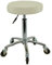 VAKON SALON - Premium Rollhocker weiß höhenverstellbar von 55 bis 75 cm - Rundsitz- Drehhocker Arbeitshocker Praxishocker