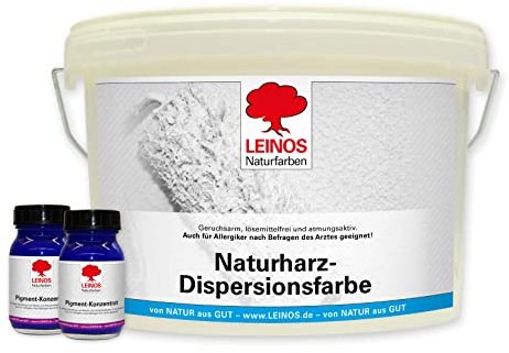 LEINOS Kit de peinture murale | 2,5 l de résine naturelle 660 + 125 ml de concentré de pigments 668.323 bleu outremer