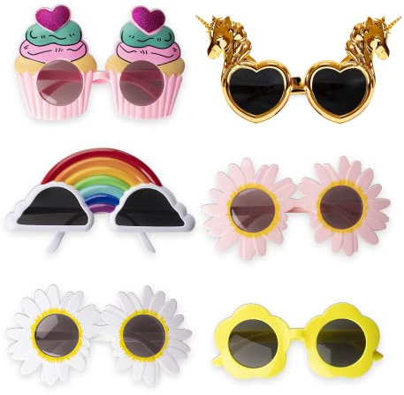 Funny Glasses 6 Pack/4 Pack Novelty Sunglasses Different Shapes Beach Party Decorations for Children & Adults Luau Accessories