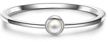 GLANZSTÜCKE MÜNCHEN Damen Ring 925/- Sterling Silber rhodiniert Perlmutt Silberring